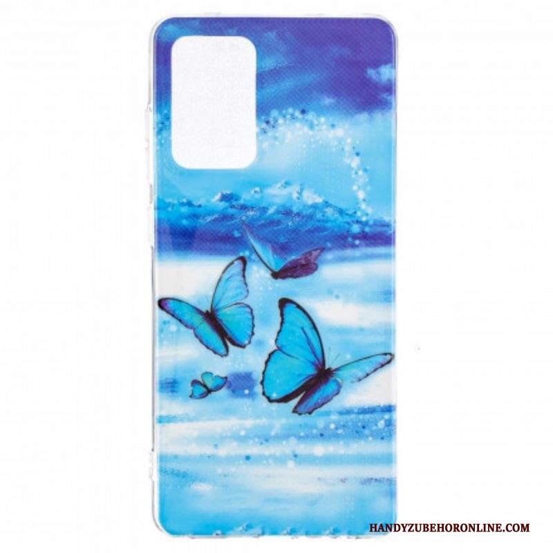 Cover Samsung Galaxy A52 4G / A52 5G / A52s 5G Serie Di Farfalle Fluorescenti