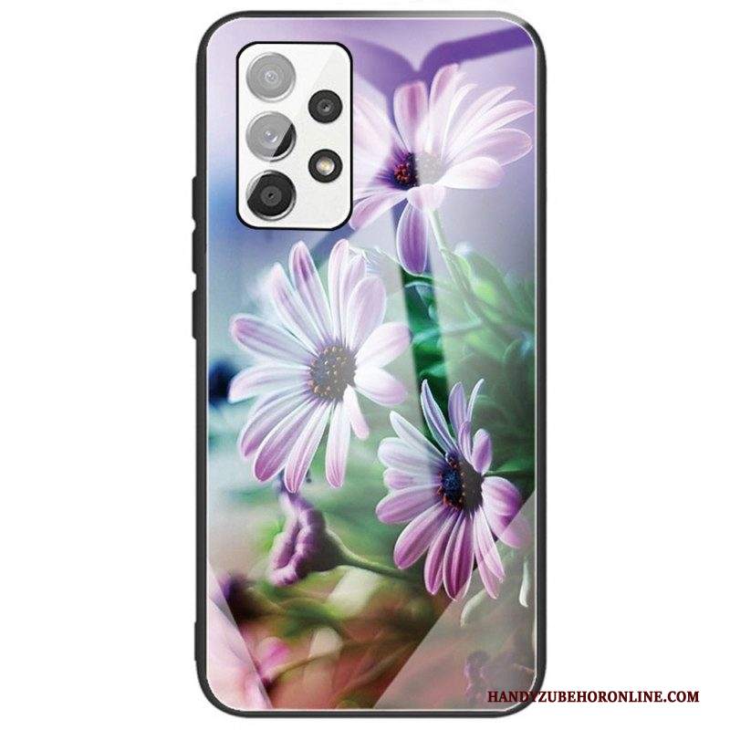 Cover Samsung Galaxy A53 5G Fiori In Vetro Temperato