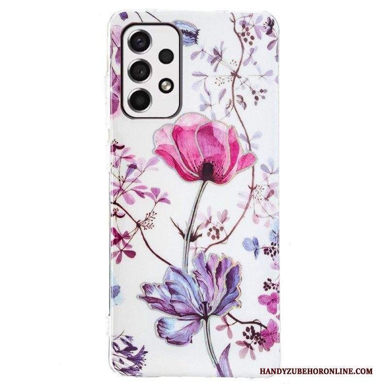 Cover Samsung Galaxy A53 5G Fiori Marmorizzati