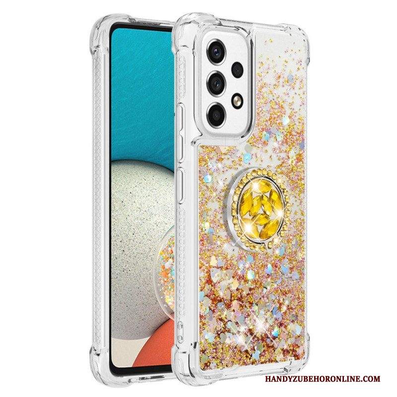 Cover Samsung Galaxy A53 5G Paillettes Con Supporto Ad Anello