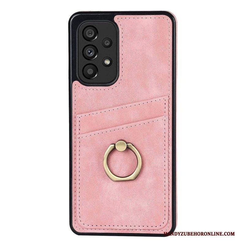 Cover Samsung Galaxy A53 5G Staffa Ad Anello Vintage E Portacarte