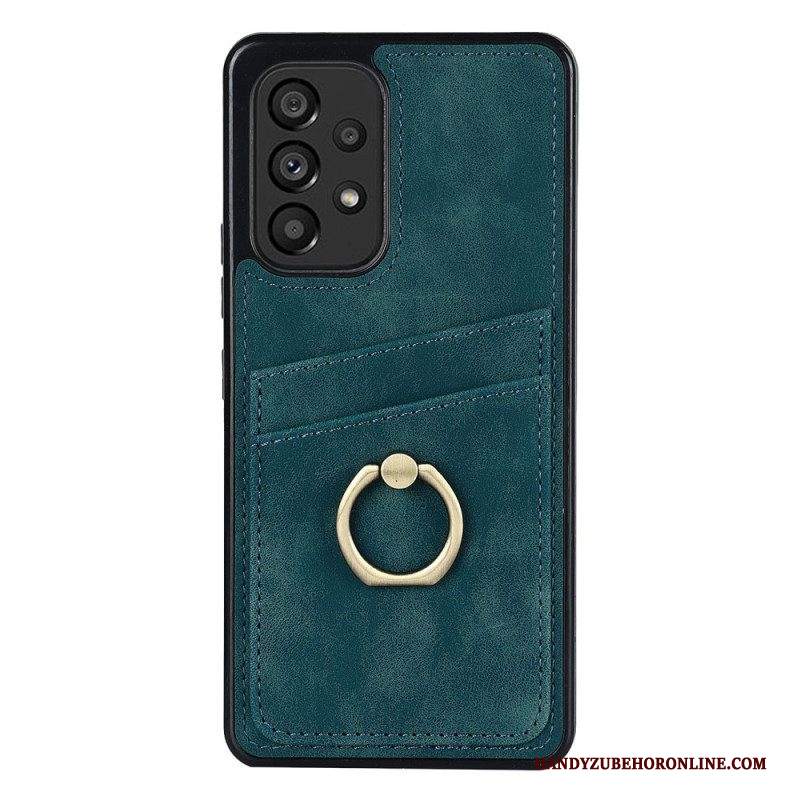 Cover Samsung Galaxy A53 5G Staffa Ad Anello Vintage E Portacarte