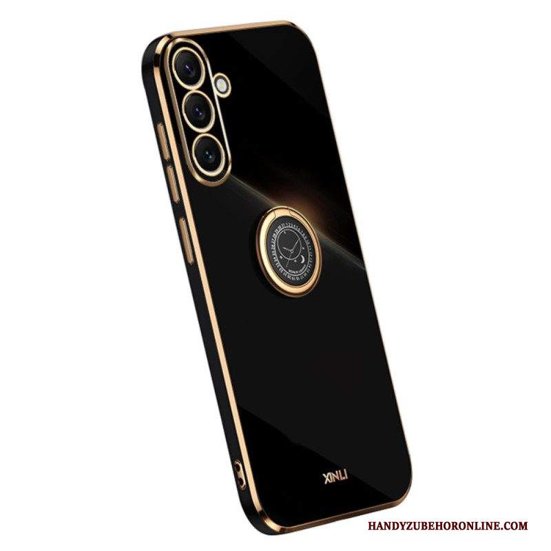 Cover Samsung Galaxy A54 5G Bordi Dorati Con Supporto Ad Anello