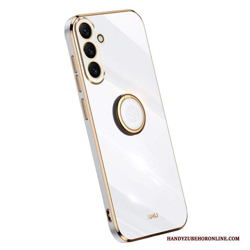 Cover Samsung Galaxy A54 5G Bordi Dorati Con Supporto Ad Anello