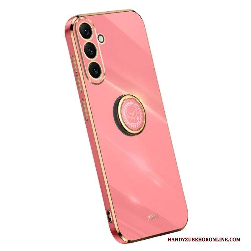 Cover Samsung Galaxy A54 5G Bordi Dorati Con Supporto Ad Anello