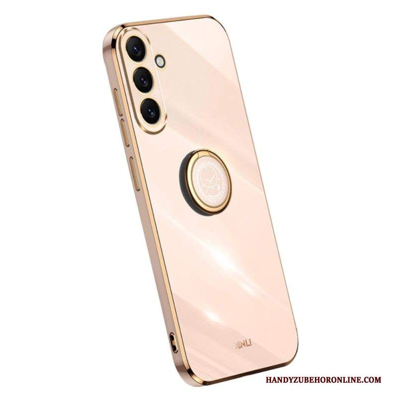 Cover Samsung Galaxy A54 5G Bordi Dorati Con Supporto Ad Anello