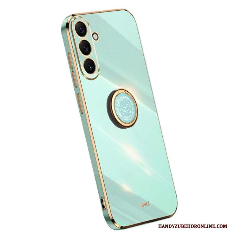 Cover Samsung Galaxy A54 5G Bordi Dorati Con Supporto Ad Anello