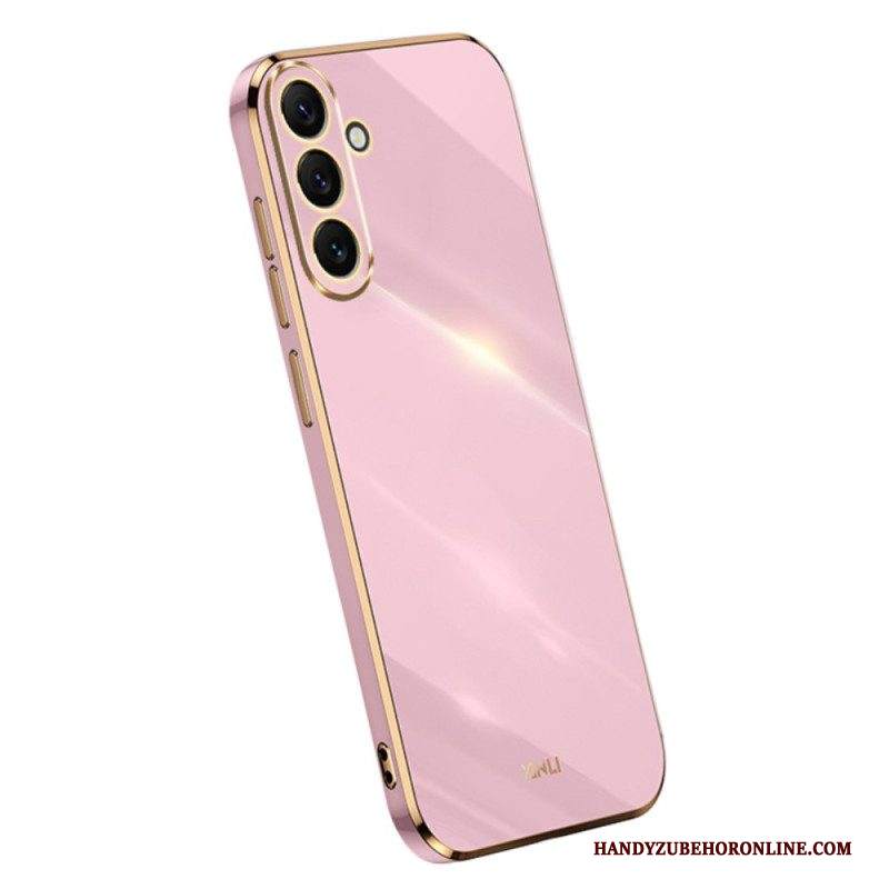 Cover Samsung Galaxy A54 5G Bordi In Silicone Dorato