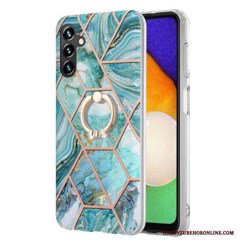 Cover Samsung Galaxy A54 5G Marmo Con Supporto Ad Anello