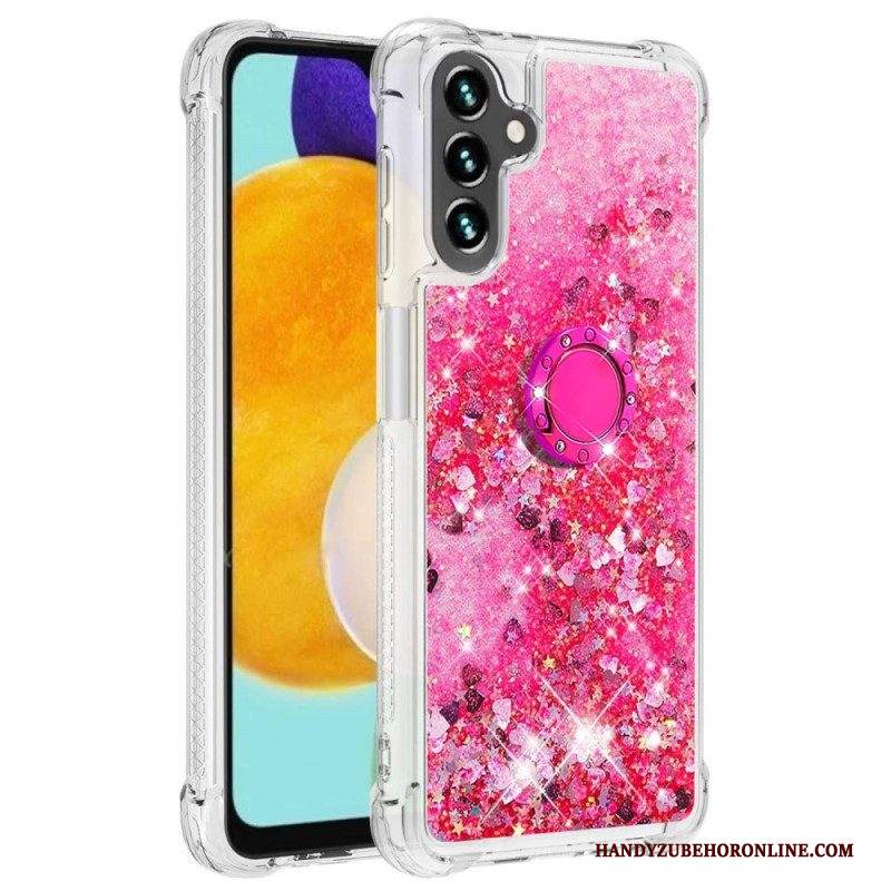 Cover Samsung Galaxy A54 5G Paillettes Con Supporto Ad Anello