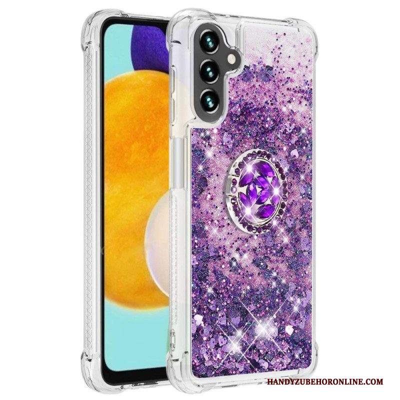 Cover Samsung Galaxy A54 5G Paillettes Con Supporto Ad Anello