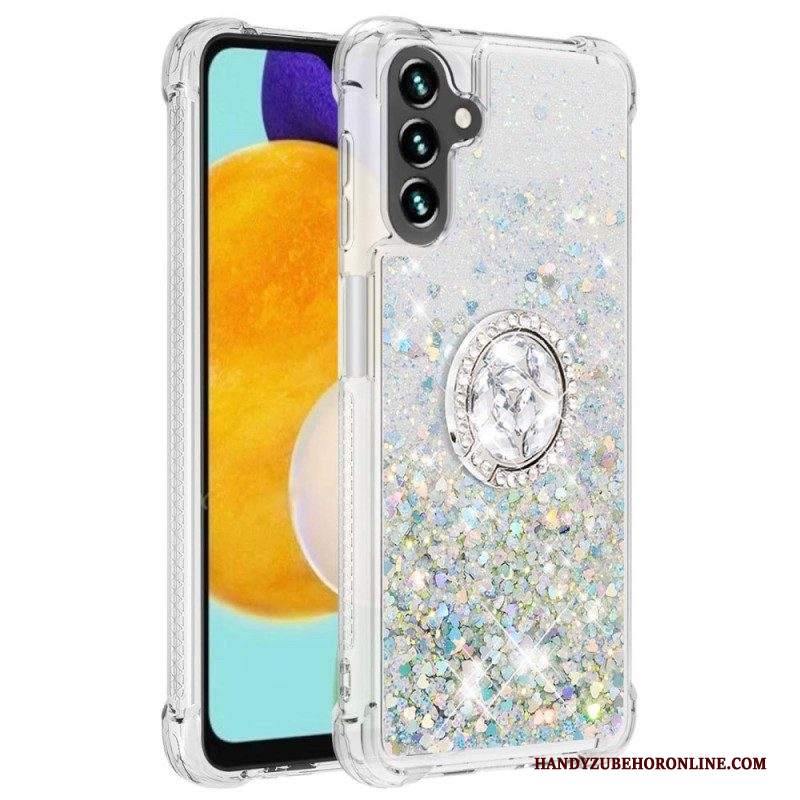 Cover Samsung Galaxy A54 5G Paillettes Con Supporto Ad Anello