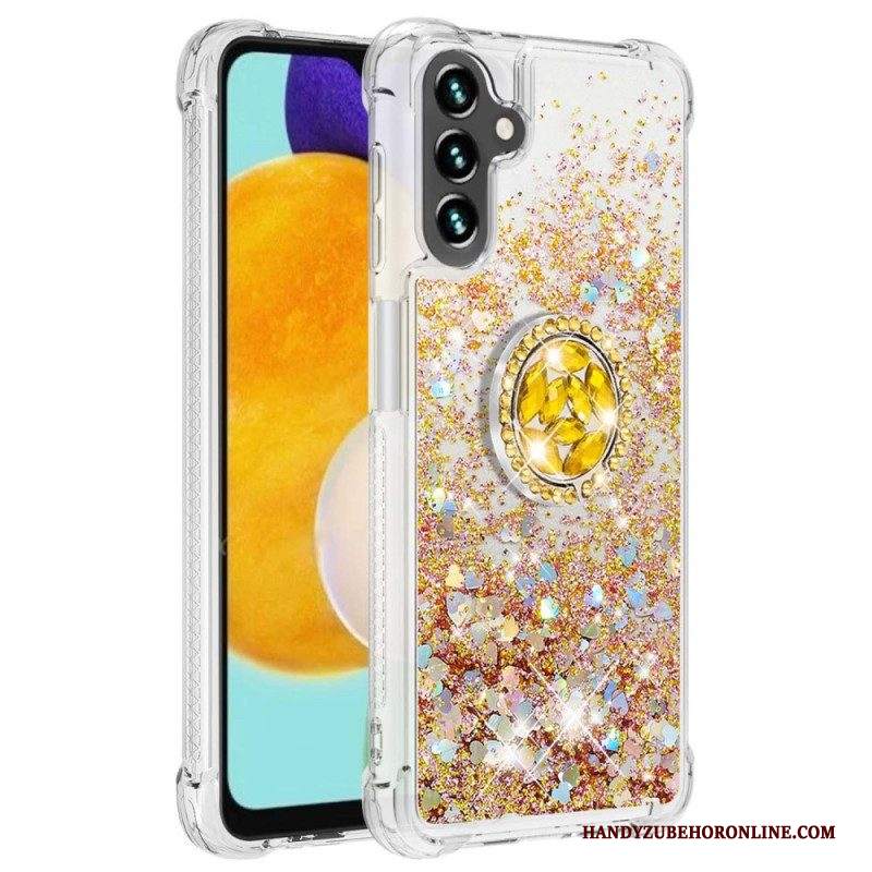 Cover Samsung Galaxy A54 5G Paillettes Con Supporto Ad Anello