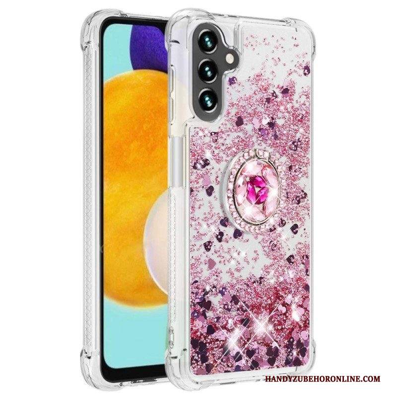 Cover Samsung Galaxy A54 5G Paillettes Con Supporto Ad Anello