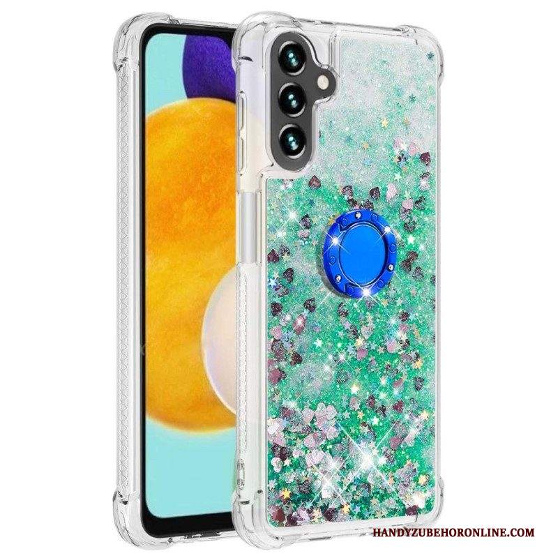 Cover Samsung Galaxy A54 5G Paillettes Con Supporto Ad Anello