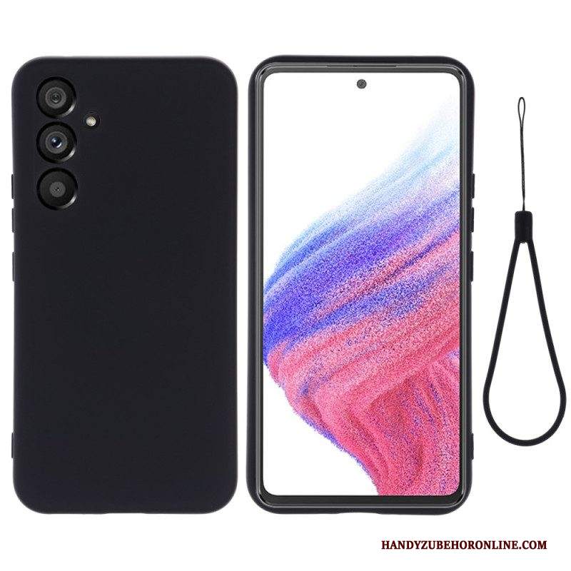 Cover Samsung Galaxy A54 5G Silicone Liquido Con Cordino