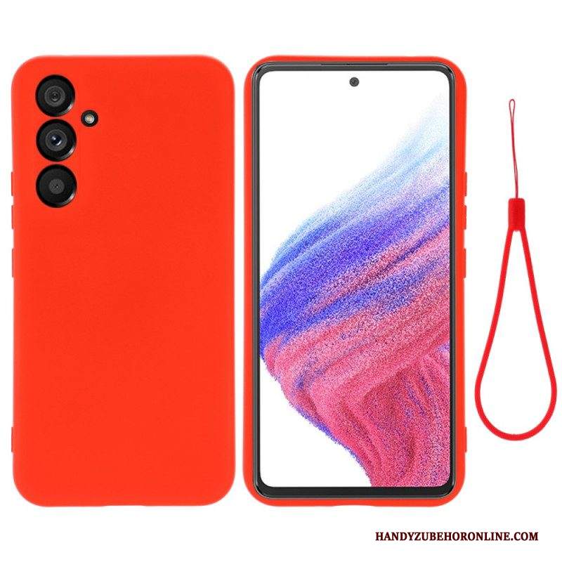 Cover Samsung Galaxy A54 5G Silicone Liquido Con Cordino