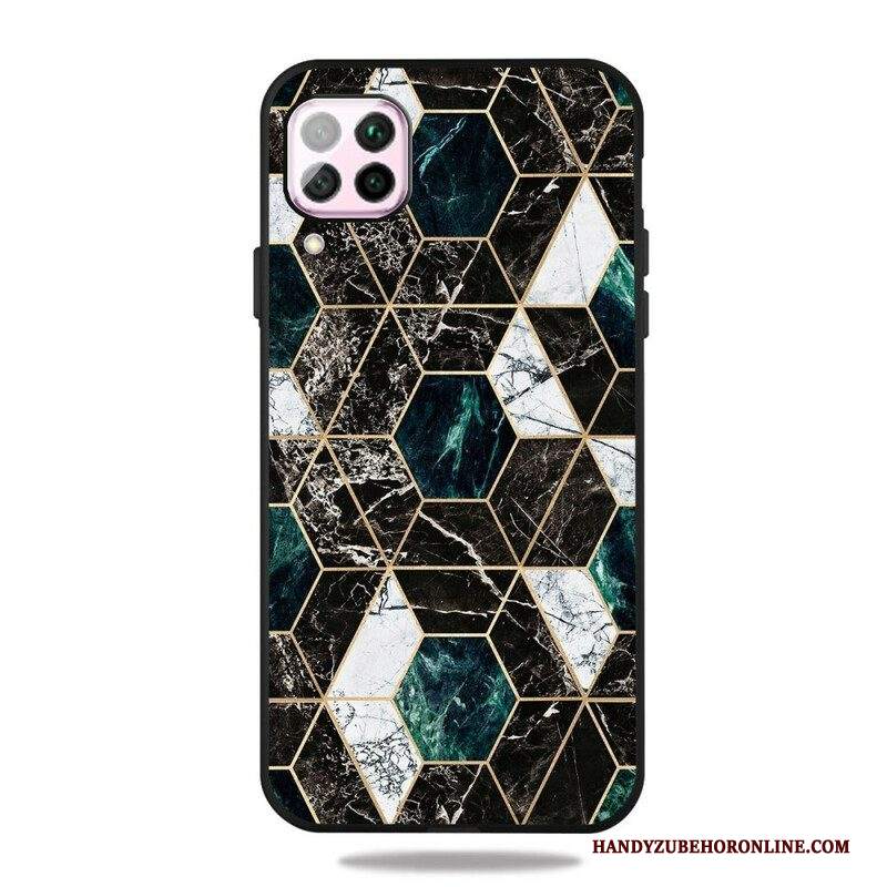 Cover Samsung Galaxy M12 / A12 Marmo Geometria Colorata