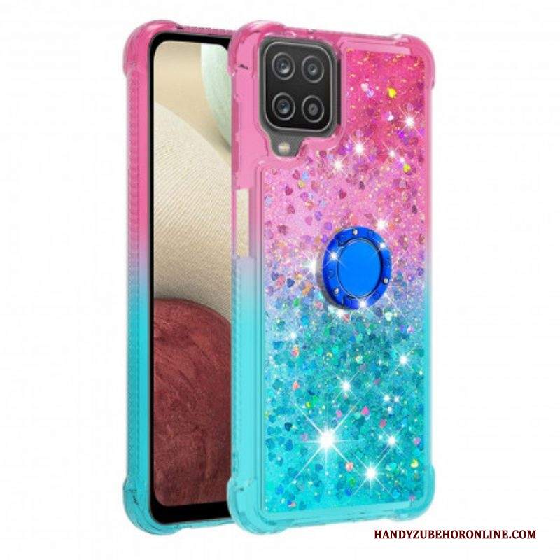 Cover Samsung Galaxy M12 / A12 Staffa Ad Anello Glitterata