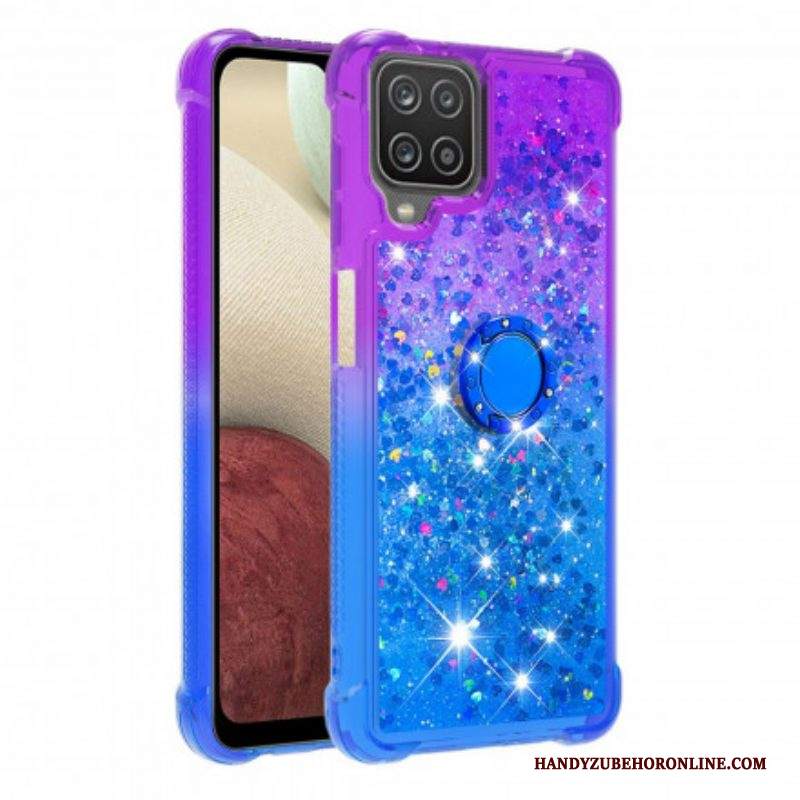 Cover Samsung Galaxy M12 / A12 Staffa Ad Anello Glitterata