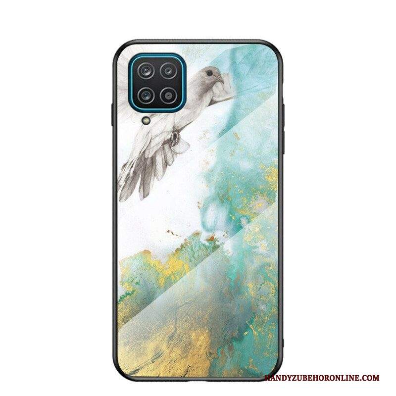 Cover Samsung Galaxy M12 / A12 Vetro Temperato Di Colore Premium