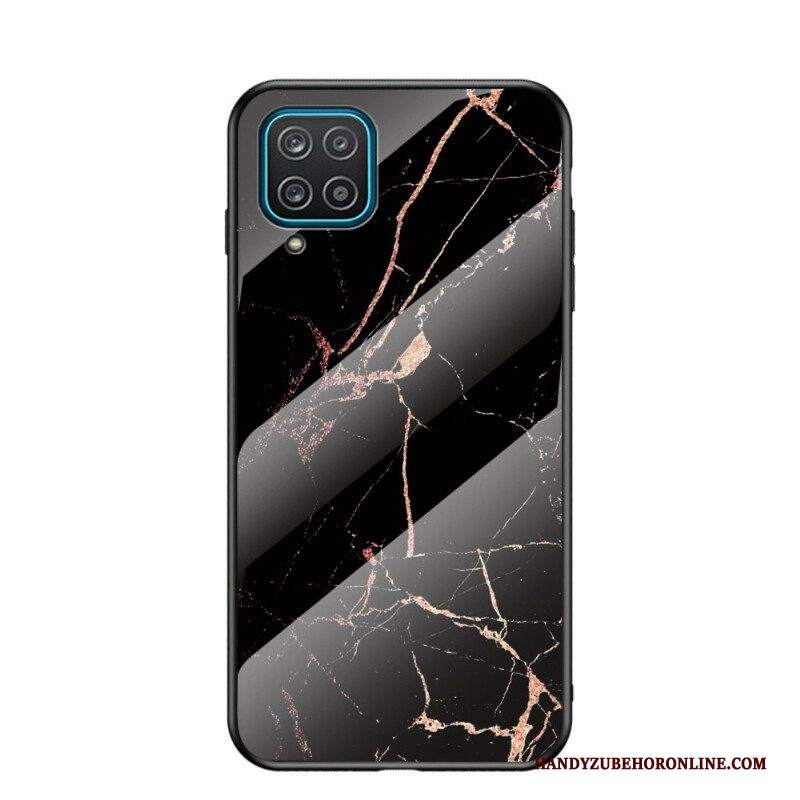 Cover Samsung Galaxy M12 / A12 Vetro Temperato Di Colore Premium