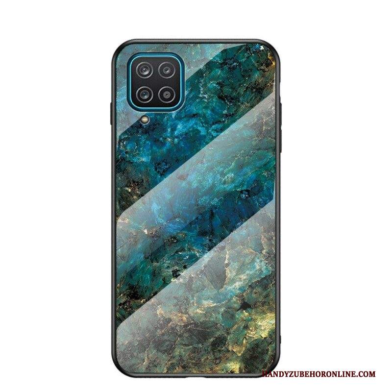 Cover Samsung Galaxy M12 / A12 Vetro Temperato Di Colore Premium