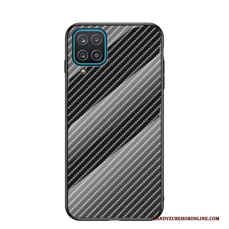 Cover Samsung Galaxy M12 / A12 Vetro Temperato In Fibra Di Carbonio