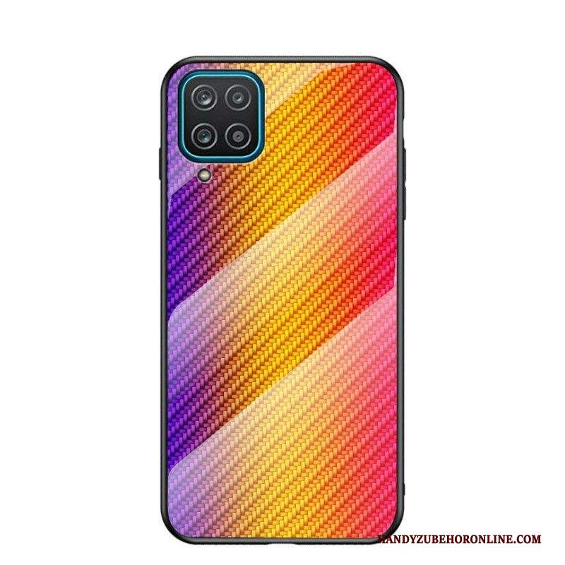 Cover Samsung Galaxy M12 / A12 Vetro Temperato In Fibra Di Carbonio