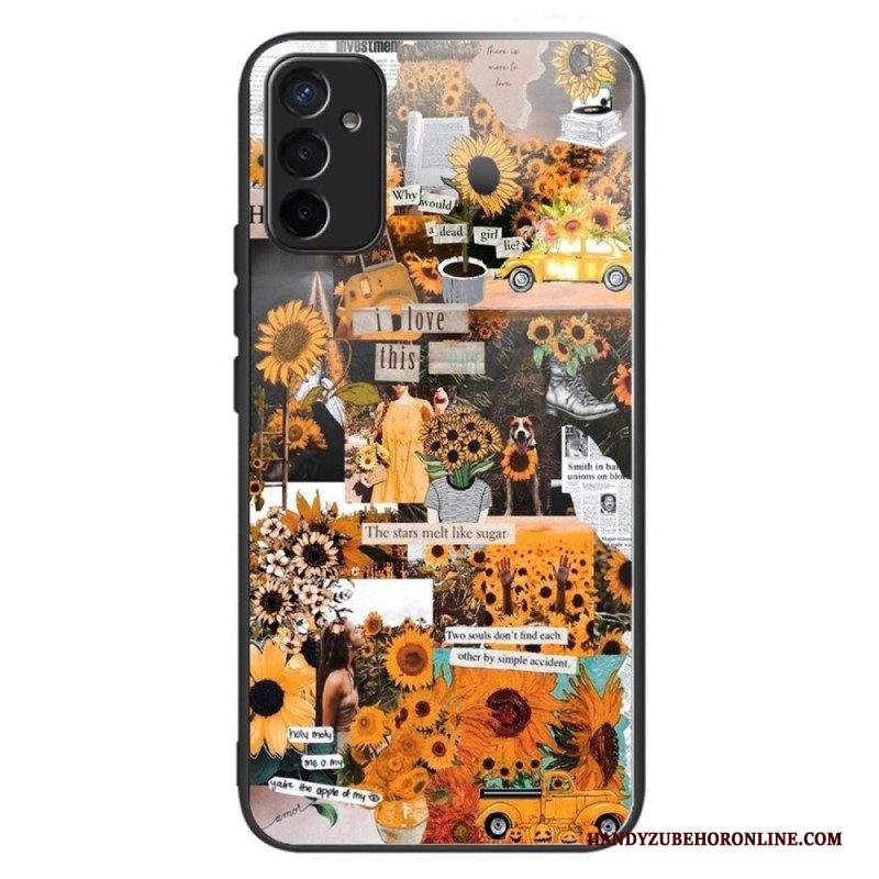 Cover Samsung Galaxy M13 Girasoli In Vetro Temperato