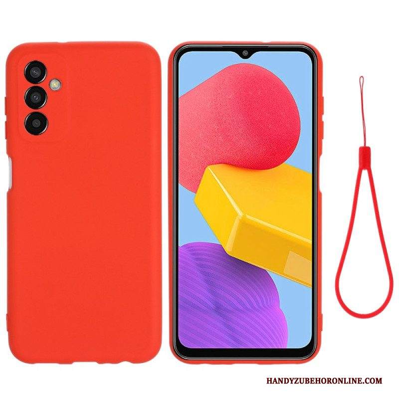 Cover Samsung Galaxy M13 Silicone Liquido Con Cordino