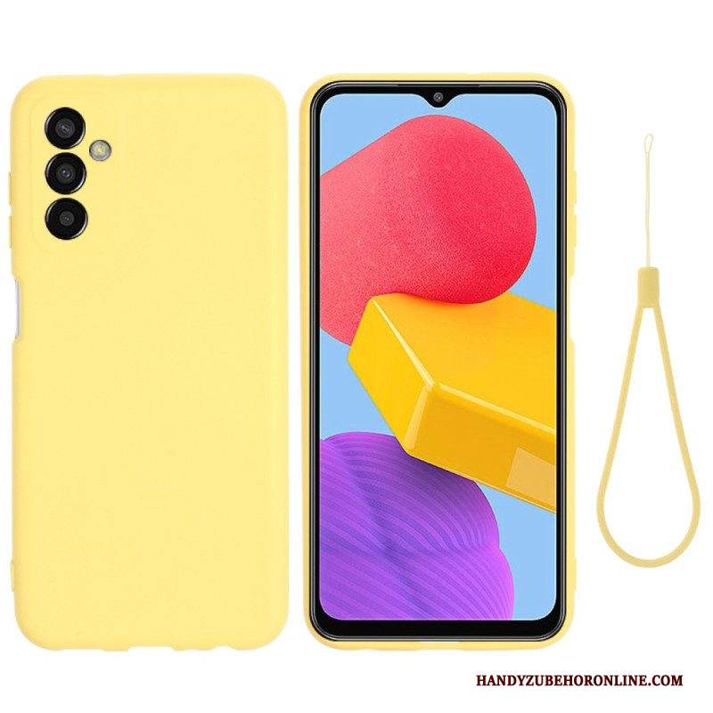 Cover Samsung Galaxy M13 Silicone Liquido Con Cordino