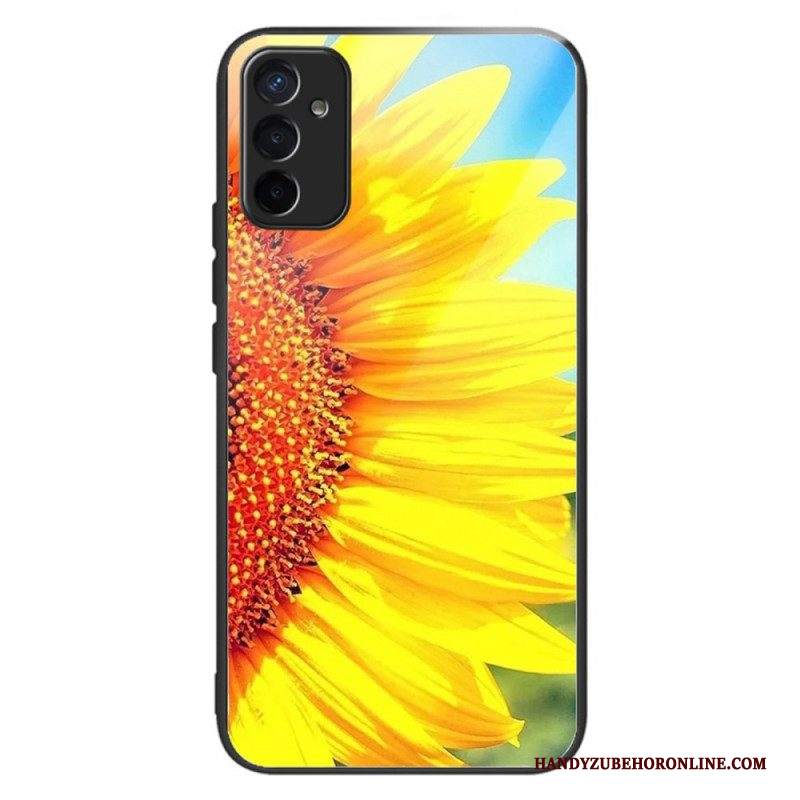 Cover Samsung Galaxy M13 Variazione Girasoli In Vetro Temperato