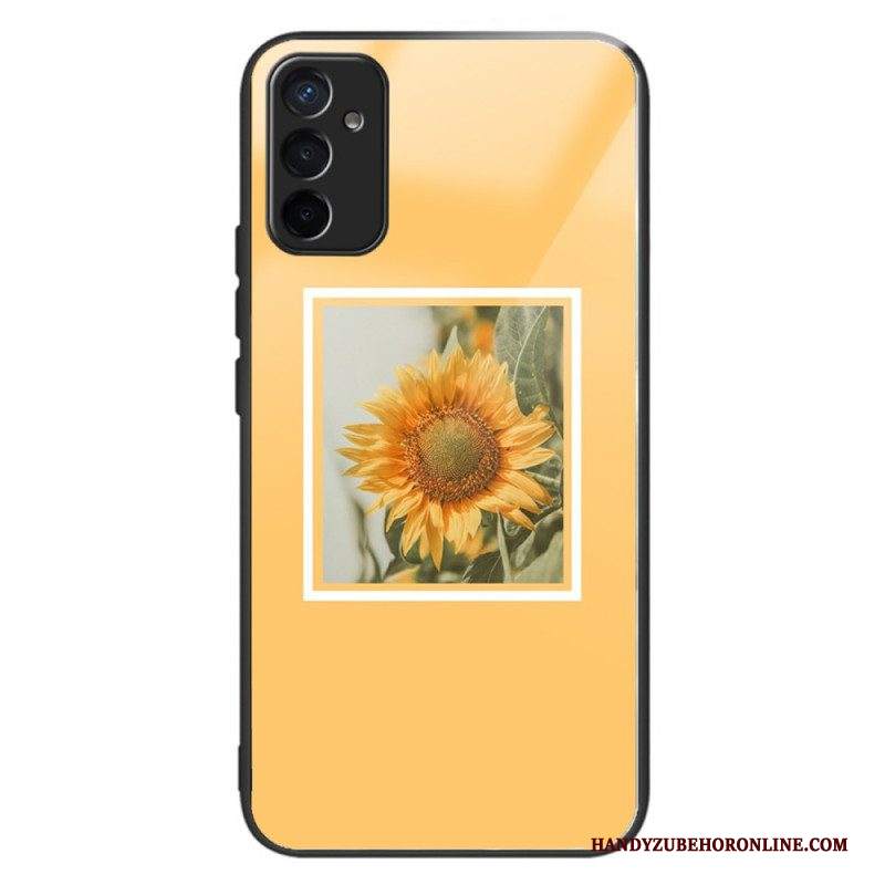 Cover Samsung Galaxy M13 Variazione Girasoli In Vetro Temperato