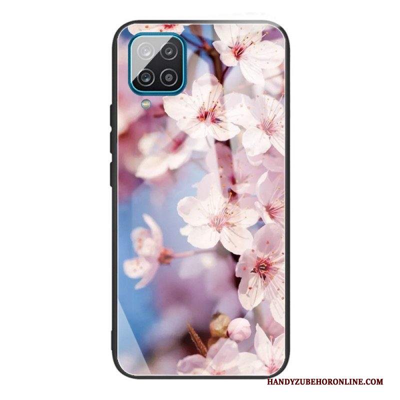 Cover Samsung Galaxy M32 Fiori In Vetro Temperato