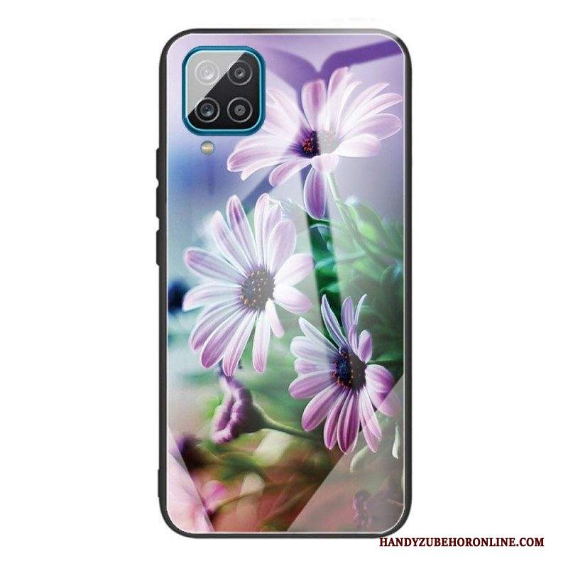 Cover Samsung Galaxy M32 Fiori In Vetro Temperato