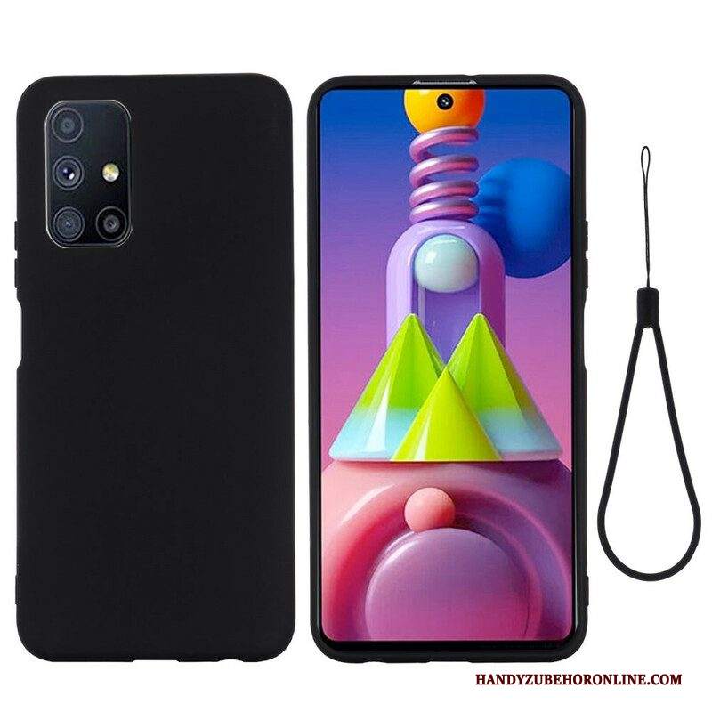 Cover Samsung Galaxy M51 Silicone Liquido Con Cordino