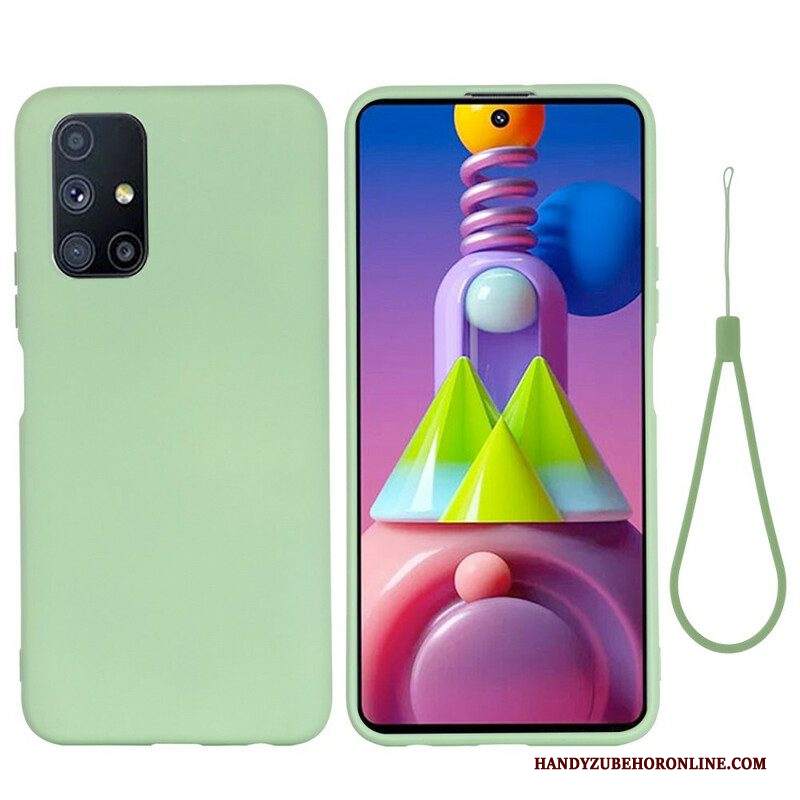 Cover Samsung Galaxy M51 Silicone Liquido Con Cordino