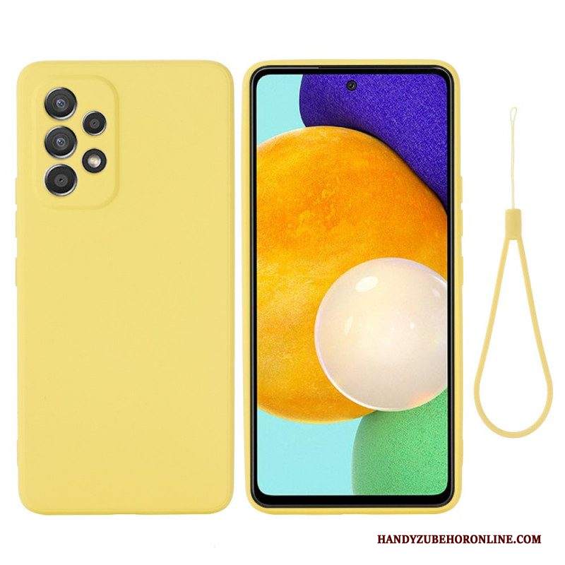 Cover Samsung Galaxy M53 5G Silicone Liquido Con Cordino