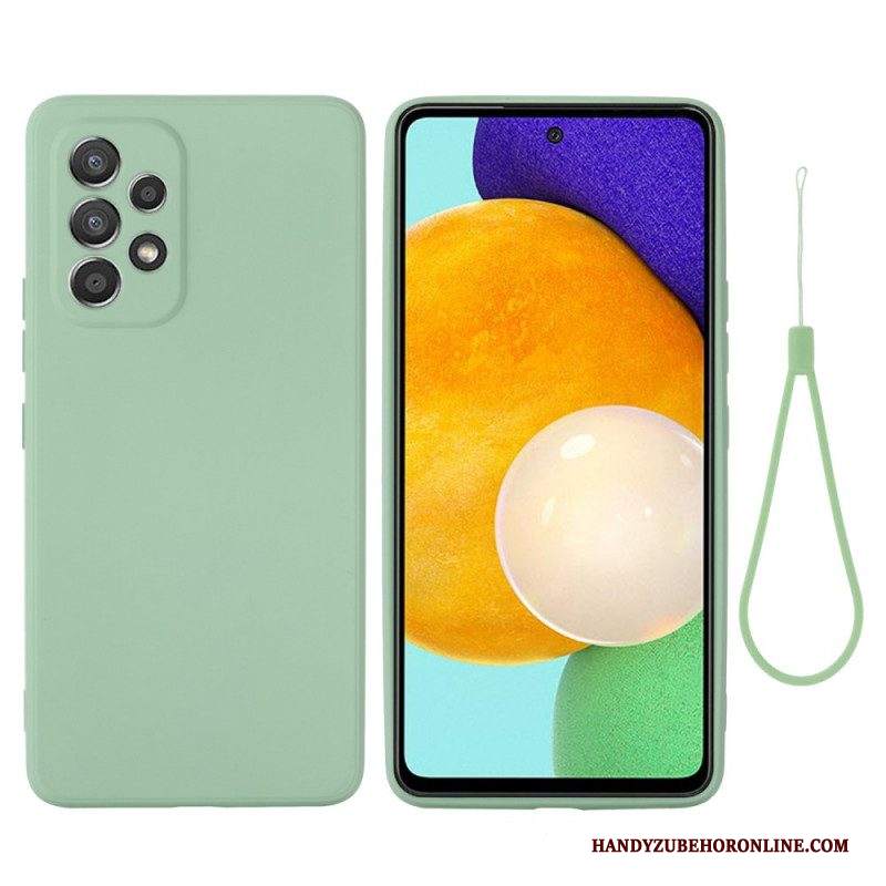 Cover Samsung Galaxy M53 5G Silicone Liquido Con Cordino