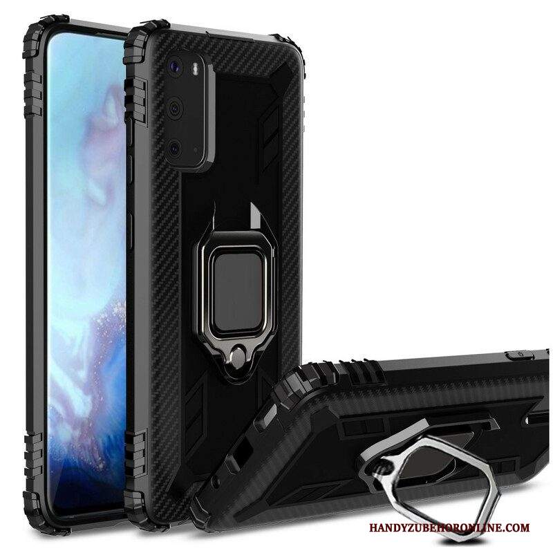 Cover Samsung Galaxy S20 Plus / S20 Plus 5G Anello E Fibra Di Carbonio