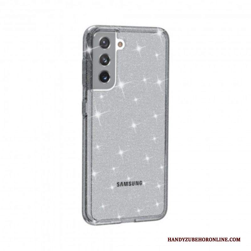 Cover Samsung Galaxy S21 5G Paillettes Trasparenti