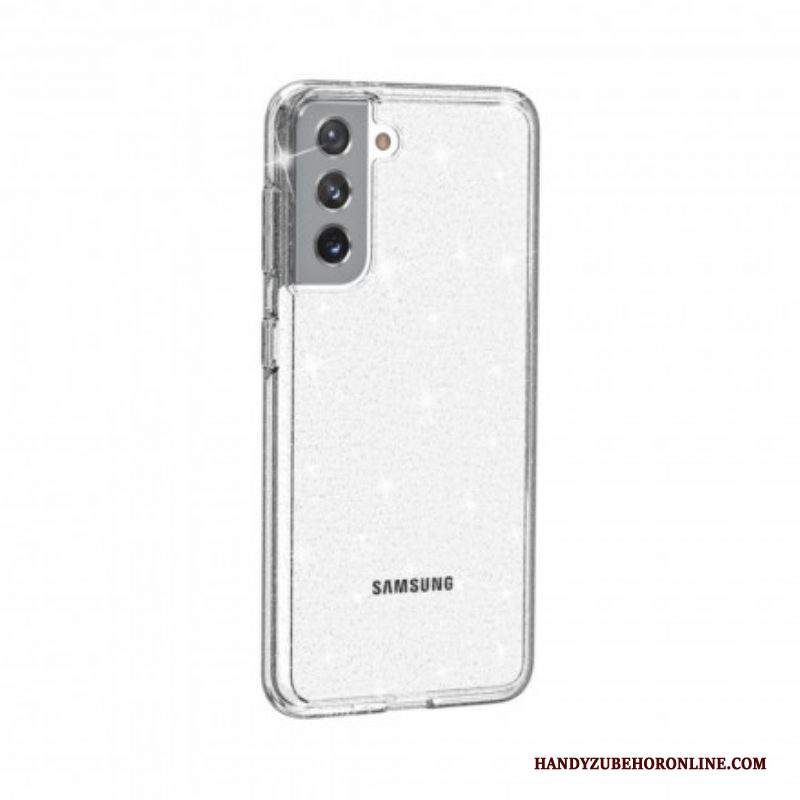 Cover Samsung Galaxy S21 5G Paillettes Trasparenti