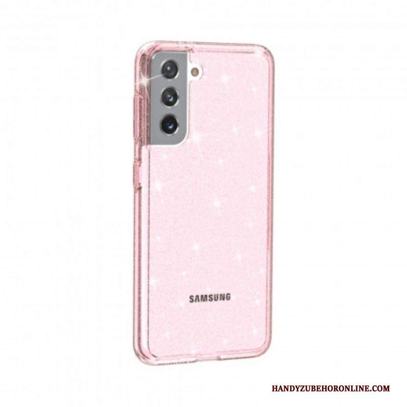 Cover Samsung Galaxy S21 5G Paillettes Trasparenti