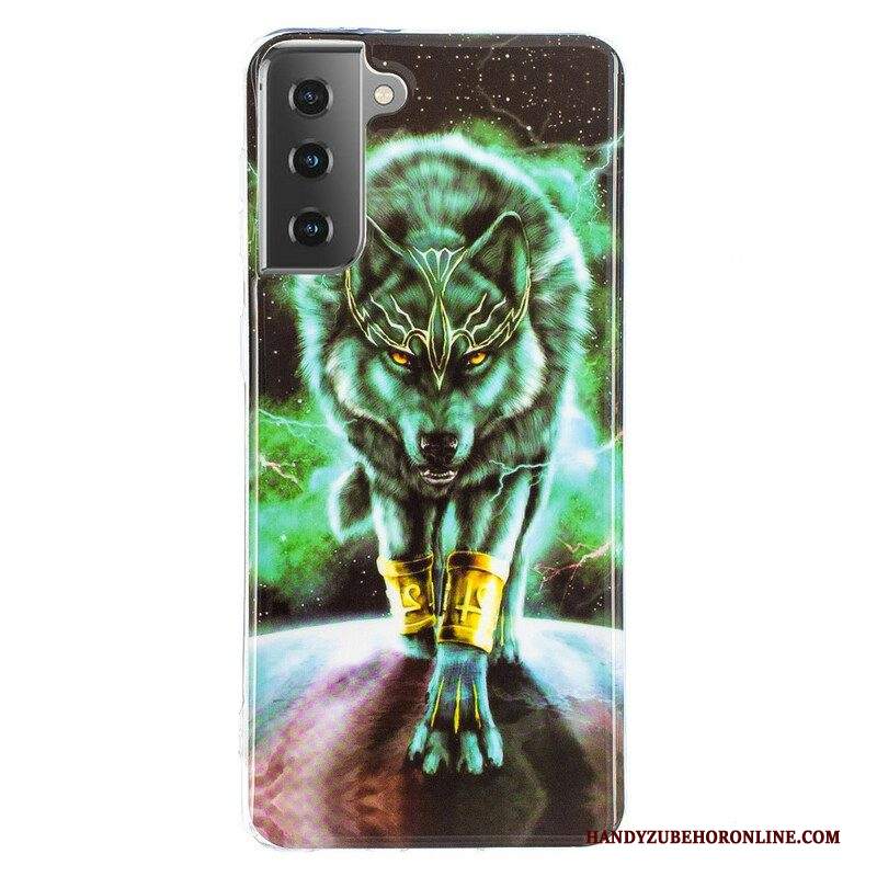 Cover Samsung Galaxy S21 5G Serie Di Lupi Fluorescenti