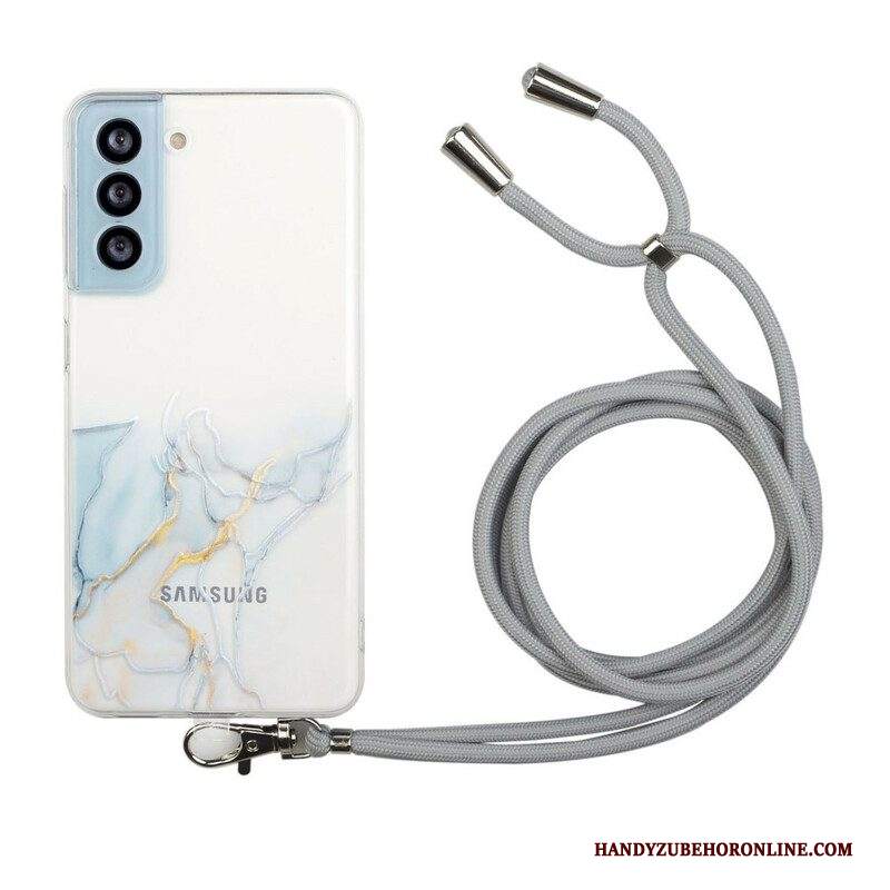 Cover Samsung Galaxy S21 FE Con Cordone Di Marmo