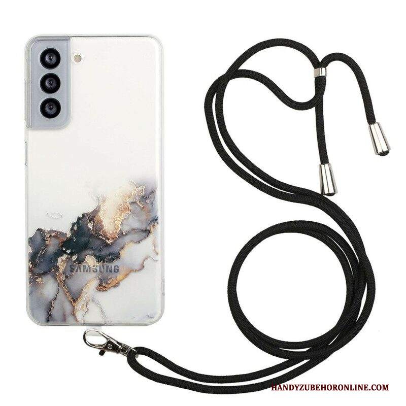 Cover Samsung Galaxy S21 FE Con Cordone Di Marmo