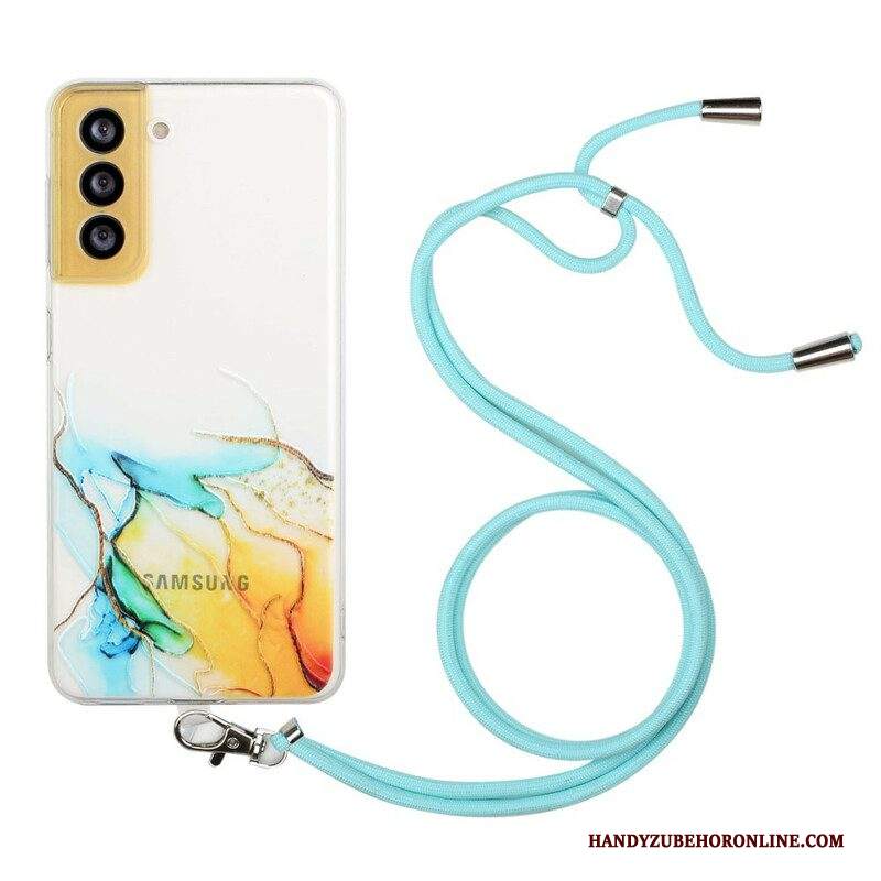 Cover Samsung Galaxy S21 FE Con Cordone Di Marmo