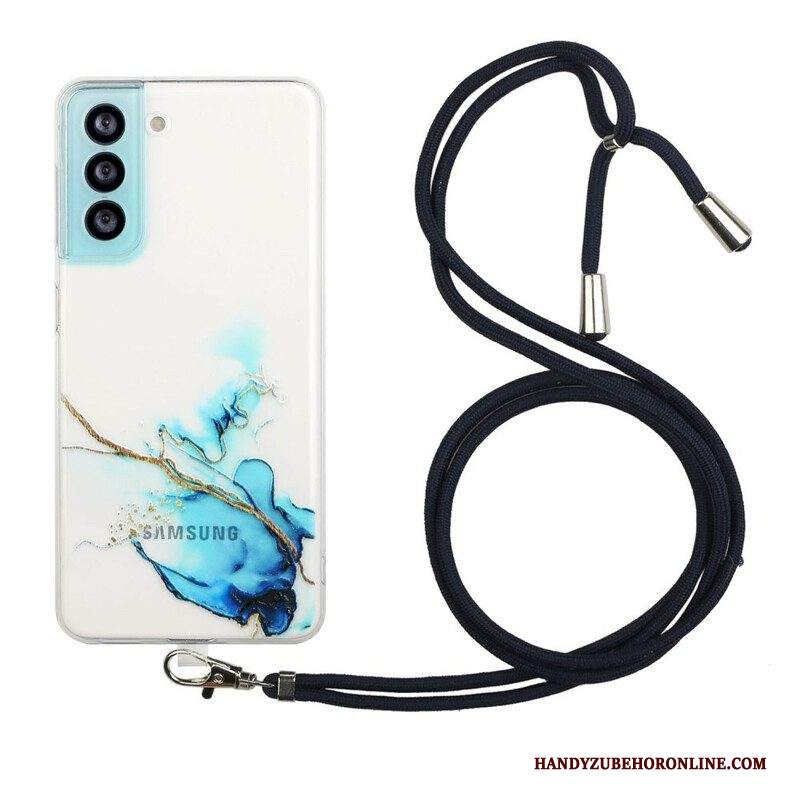 Cover Samsung Galaxy S21 FE Con Cordone Di Marmo