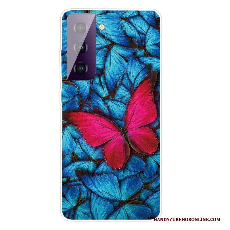 Cover Samsung Galaxy S21 FE Farfalle Flessibili